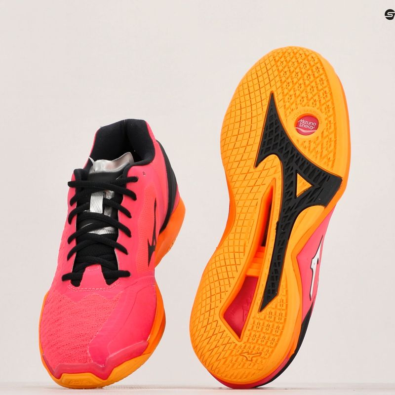 Încălțăminte de handbal pentru bărbați Mizuno Wave Stealth Neo radiant red/white/carrot curl 9