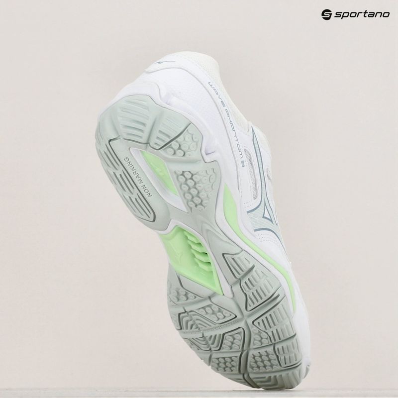 Încălțăminte de handbal pentru femei Mizuno Wave Phantom 3 white/glacial ridge/patinagreen 9