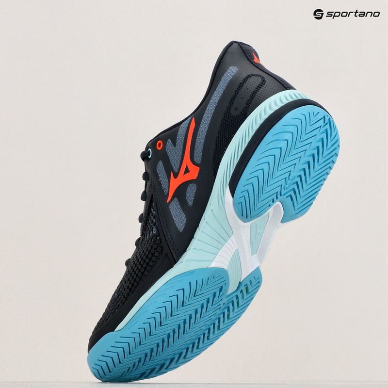 Încălțăminte de tenis pentru bărbați Mizuno Wave Exceed Tour 5 AC collegiate blue/soleil/tanager turquoise 9