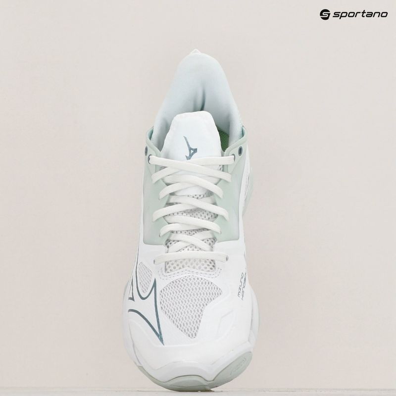 Încălțăminte de handbal pentru femei Mizuno Wave Mirage 5 white/glacial ridge/patinagreen 9