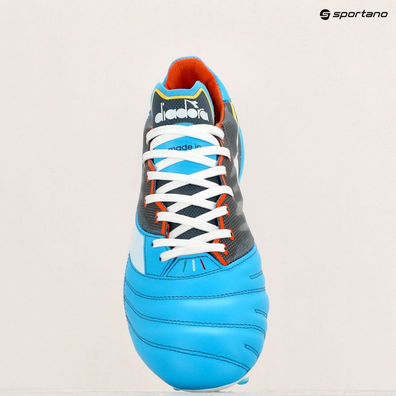 Ghete de fotbal pentru bărbați Diadora Brasil Elite Veloce GR ITA LPX albastru fluo/alb/portocaliu 11