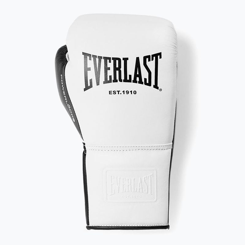 Mănuși de box Everlast Powerlock Pro OG Laced white/black 2