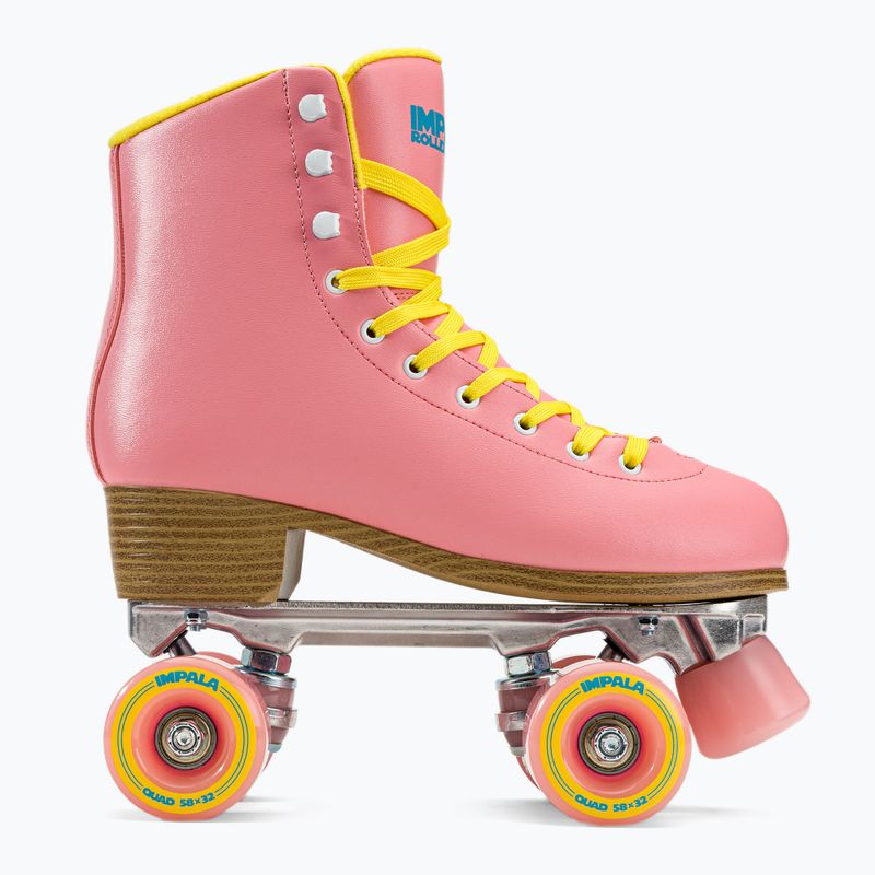 Patine cu rotile pentru femei IMPALA Quad Skate roz-galbene 4