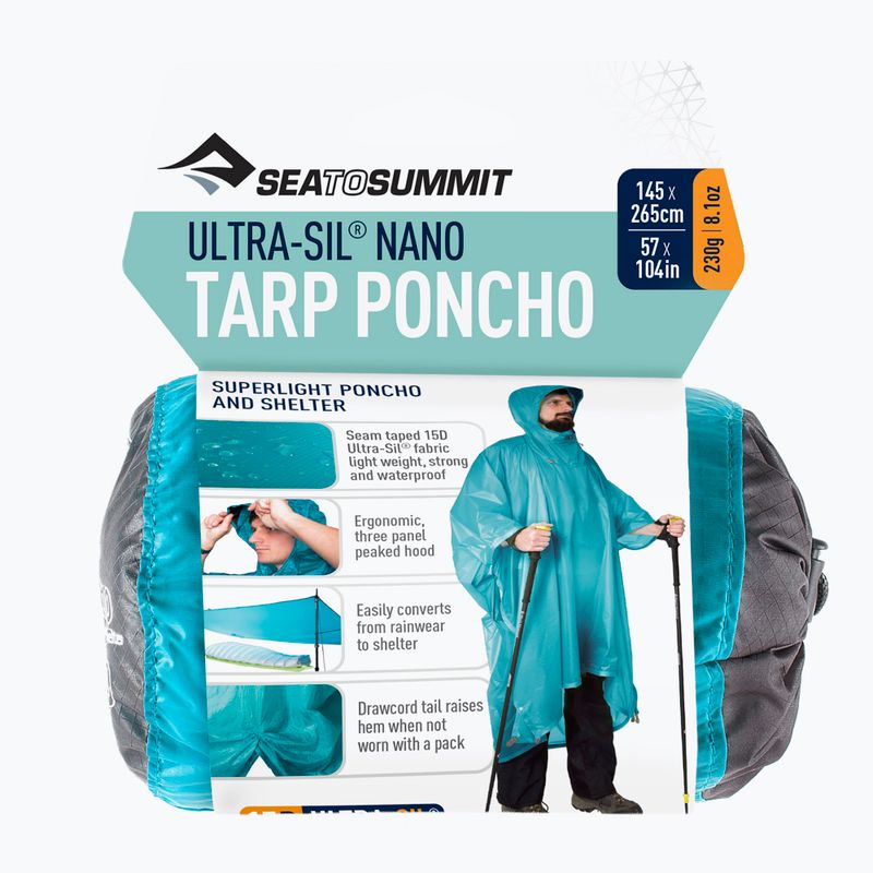Sea to Summit Ultra-Sil Nano Tarp Ploaie Poncho albastru APONCHO15DBL 5