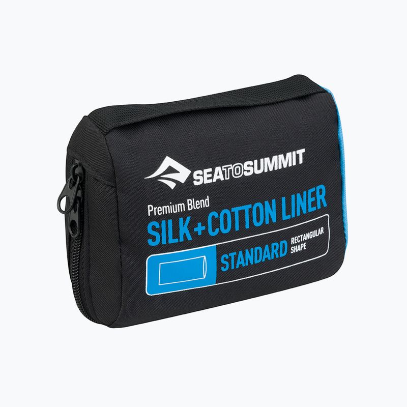 Inserție pentru sac de dormit Sea to Summit Silk/Cotton Travel Liner Standard verde ASLKCTNSTDSF