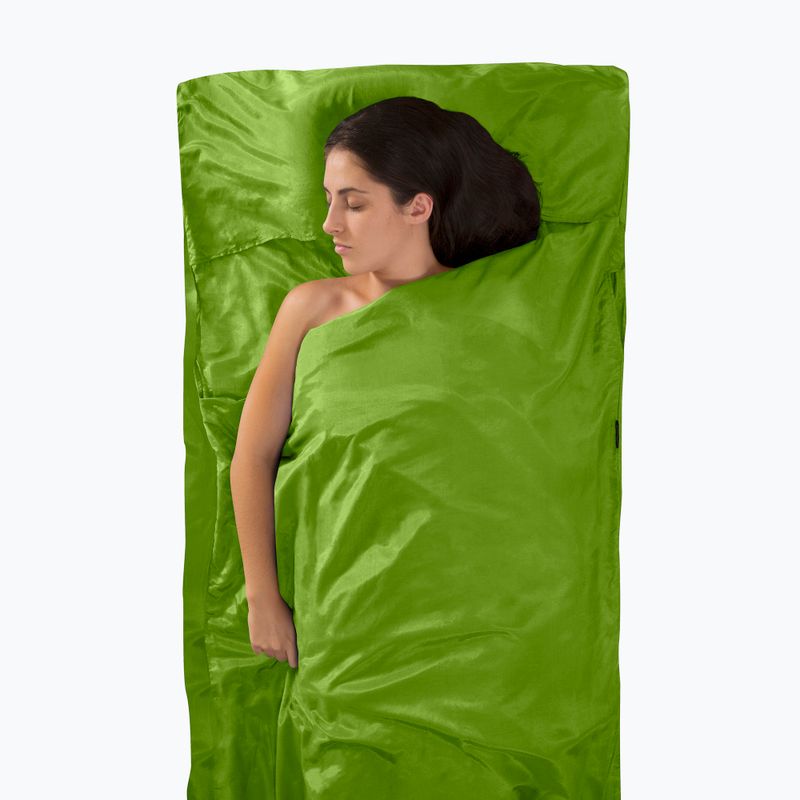 Sea to Summit Silk/Cotton Traveller cu pernă verde ASLKCTNYHAGN 4