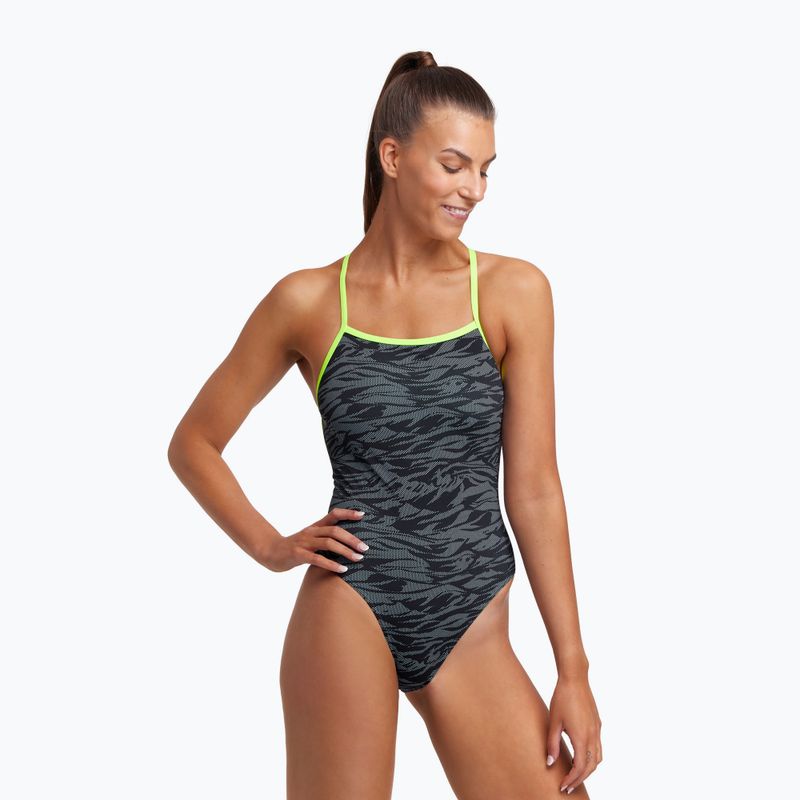 Funkita Strapped In One Piece Costum de baie pentru femei Gri FS38L7141608 5