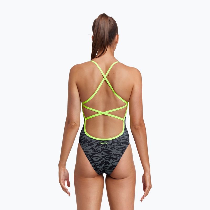 Funkita Strapped In One Piece Costum de baie pentru femei Gri FS38L7141608 6