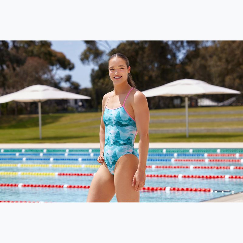 Funkita Strapped In One Piece costum de baie pentru femei costum de baie dintr-o singură bucată valuri de teal