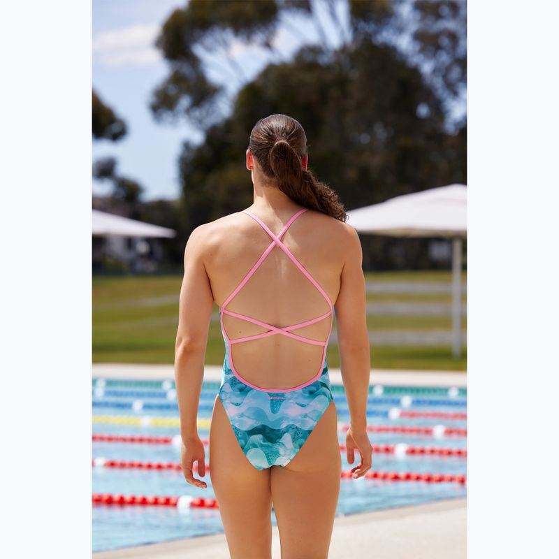 Funkita Strapped In One Piece costum de baie pentru femei costum de baie dintr-o singură bucată valuri de teal