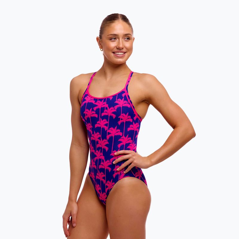 Costum de înot întreg pentru femei Funkita Diamond Secure One Piece Pinky Palms 2