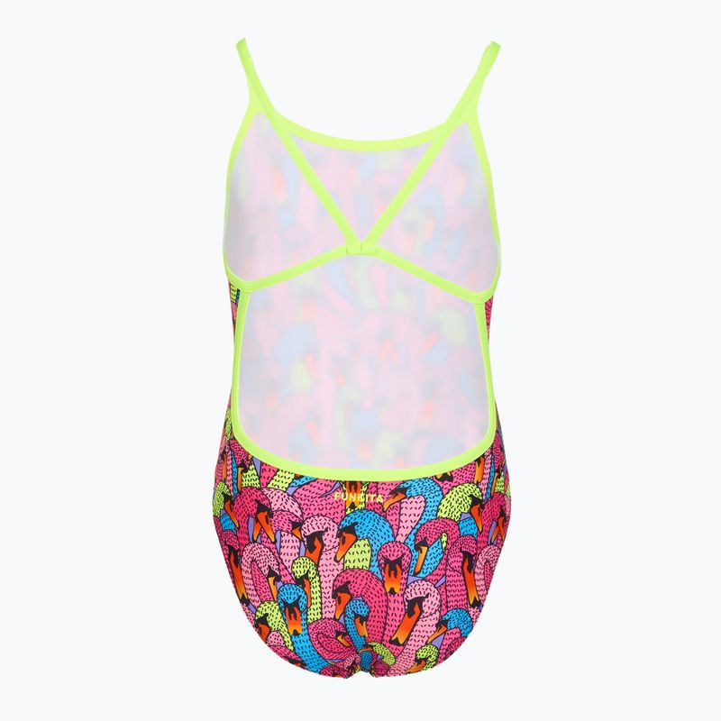 Costum de înot întreg pentru copii Funkita Single Strap One Piece swan city 2
