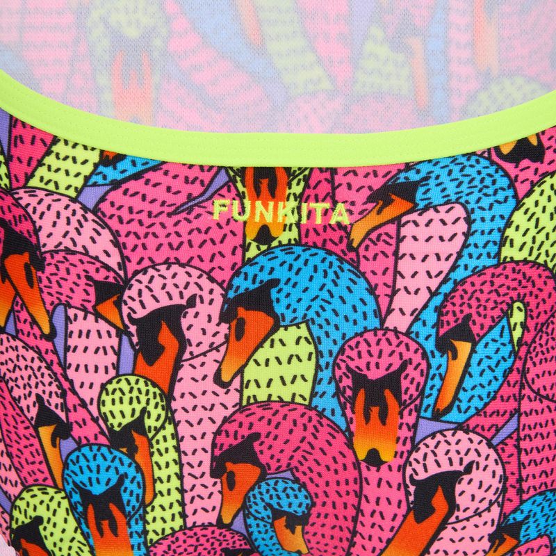 Costum de înot întreg pentru copii Funkita Single Strap One Piece swan city 3