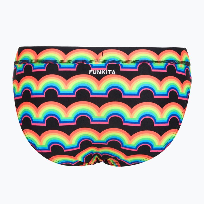 Partea de jos a costumului de baie Funkita Sports Brief rainbowie 2