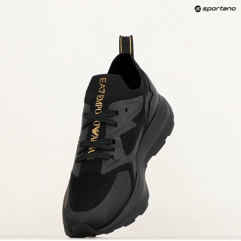 EA7 Emporio Armani negru și alb Altura Knit triple negru / aur pantofi negru / aur 9