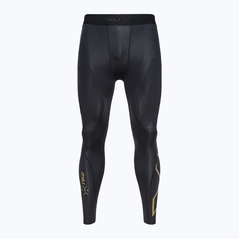 Jambiere de antrenament 2XU Force Compression pentru bărbați, negru și auriu MA5365B