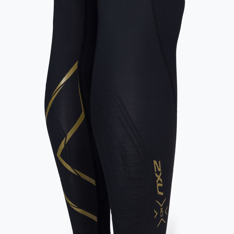 Jambiere de antrenament pentru femei 2XU Force Mid-Rise Compression negru și auriu WA5367B 9