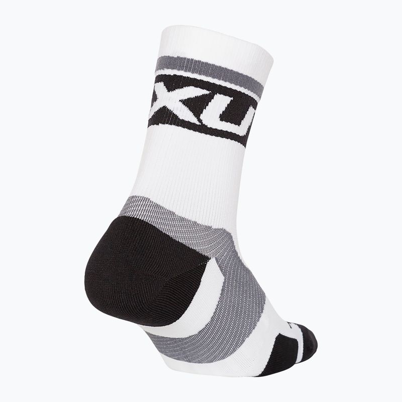 2XU Vectr Cushion Crew șosete sport albe și negre UA5053E 2
