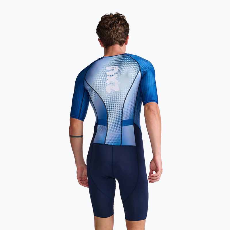 Costum de ciclism pentru bărbați 2XU Aero Sleeved midnight/white 2
