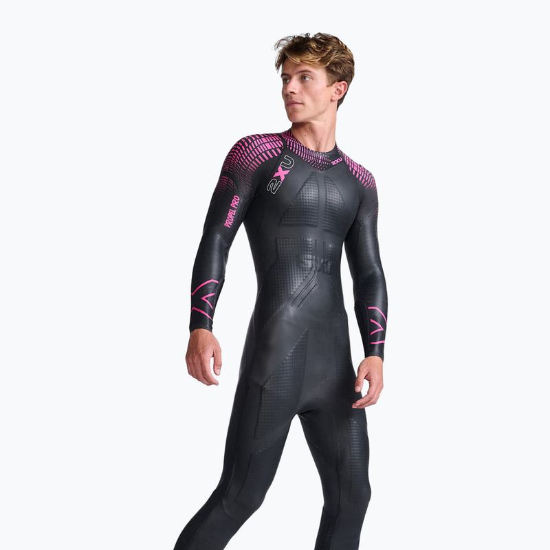 Costum de triatlon pentru bprbați 2XU Propel PRO 3 mm black/punk pink 3