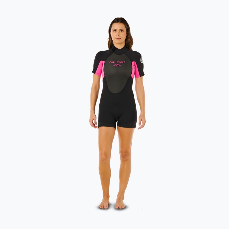 Costum de înot pentru femei Rip Curl Omega 2/2 mm Back Zip Springsuit black/pink 2