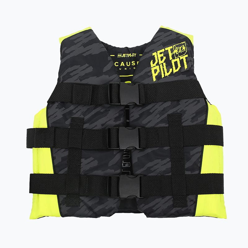 Jetpilot Cause Teen Neo, vesta de plutire pentru copii negru și galben 1908412