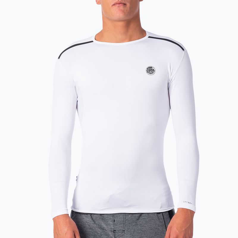 Tricou de înot cu mânecă lungă pentru bărbați Rip Curl Tech Bomb LSL UVT alb WLY7JM