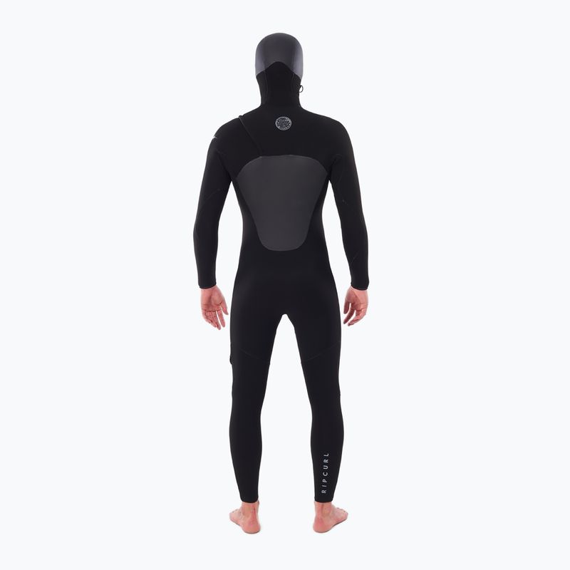 Costum pentru bărbați Rip Curl Flashbomb 5/4mm Hooded Chest Zip black 2