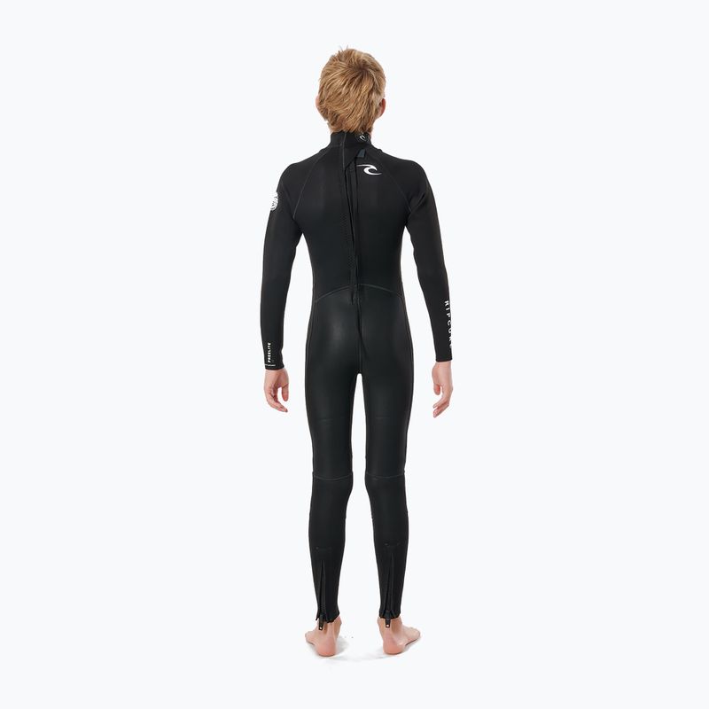 Costum de baie Rip Curl Freelite 3/2 mm Flat Lock Steamer pentru copii, negru WF203J 2