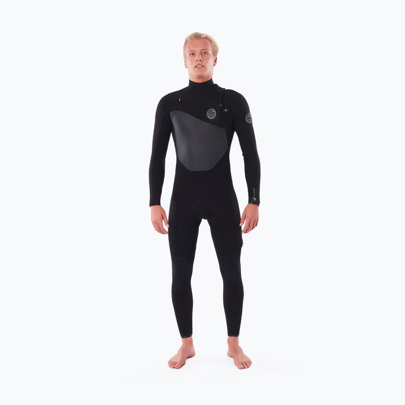 Costum de baie Rip Curl Flashbomb 4/3 mm pentru bărbați negru/gri WSTYNF