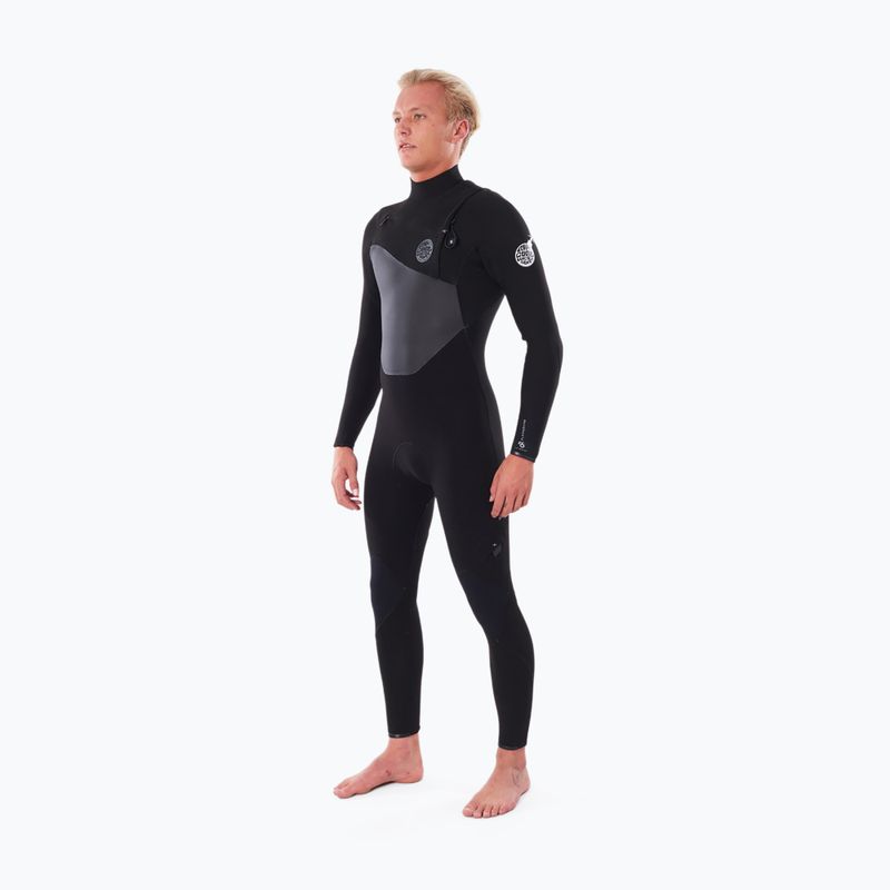Costum de baie Rip Curl Flashbomb 4/3 mm pentru bărbați negru/gri WSTYNF 2