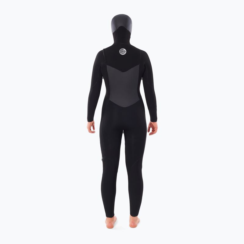 Costum pentru femei Rip Curl Flashbomb 6/4mm Hooded Chest Zip Steamer black 2