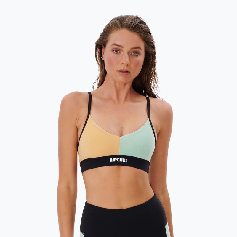 Sutien de fitness Rip Curl Run Swim Surf Crop Top 3282 galben-albastru GTEOB9