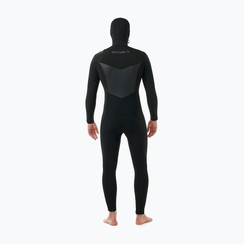 Costum de înot pentru bărbați Rip Curl Dawn Patrol Hooded 6/4 mm Chest Zip black 2