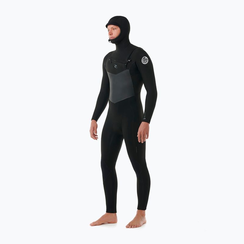Costum de înot pentru bărbați Rip Curl Dawn Patrol Hooded 6/4 mm Chest Zip black 3