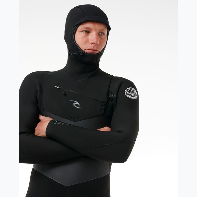 Costum de înot pentru bărbați Rip Curl Dawn Patrol Hooded 6/4 mm Chest Zip black 4