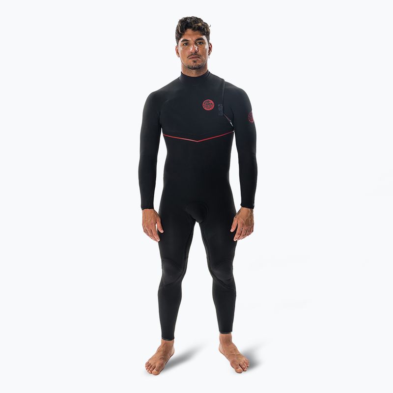 Costum de înot pentru bărbați Rip Curl Flashbomb Fusion 3/2mm Zip Free black