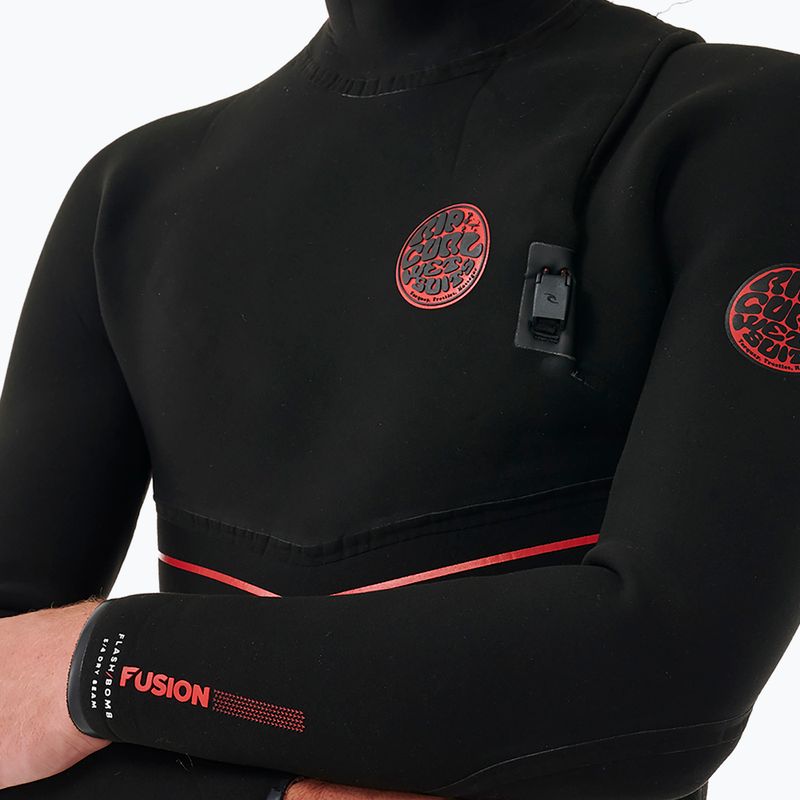 Costum pentru bărbați Rip Curl Flashbomb Fusion 5/4mm Hooded Zip Free black 5