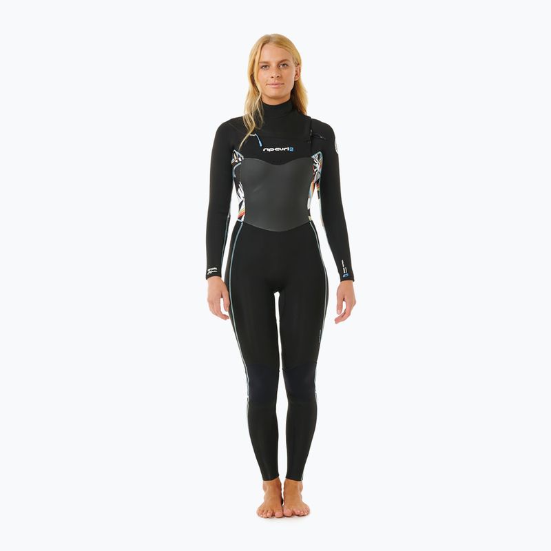 Costum de înot pentru femei  Rip Curl Dawn Patrol 4/3mm Chest Zip Sublimed black/ black/ multi