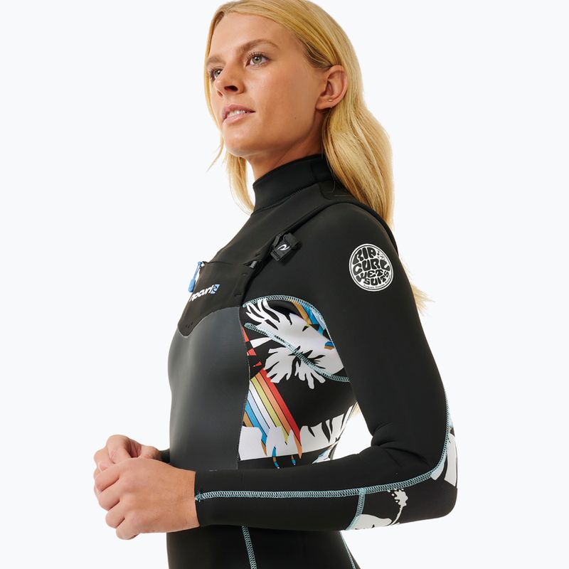 Costum de înot pentru femei Rip Curl Dawn Patrol 3/2 mm Chest Zip black/black/multi 5
