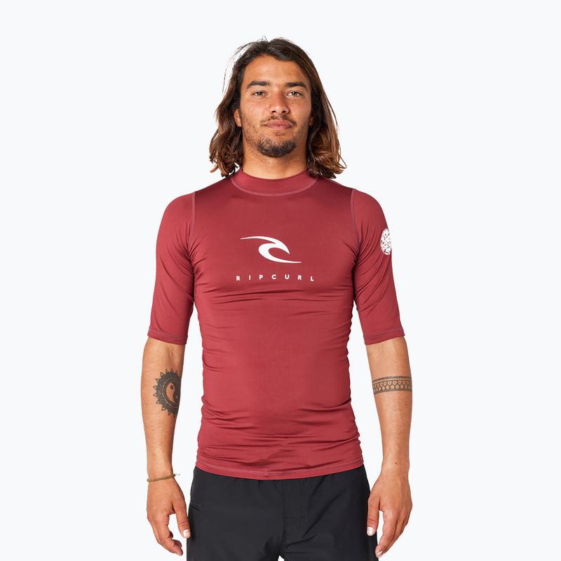 Tricou de înot pentru copii Rip Curl Corps 4370 maroon 12JMRV