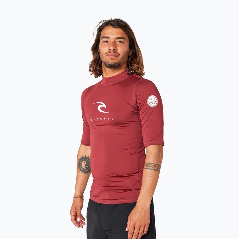 Tricou de înot pentru copii Rip Curl Corps 4370 maroon 12JMRV 2