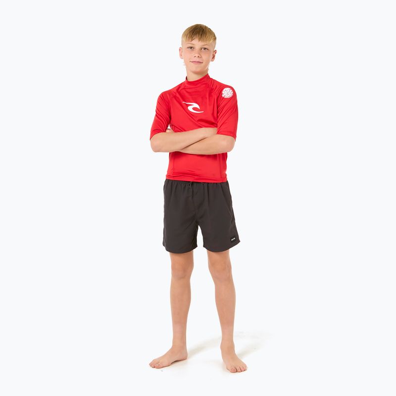 Rip Curl Lycra Brand Wave UPF tricou de înot roșu pentru copii 2