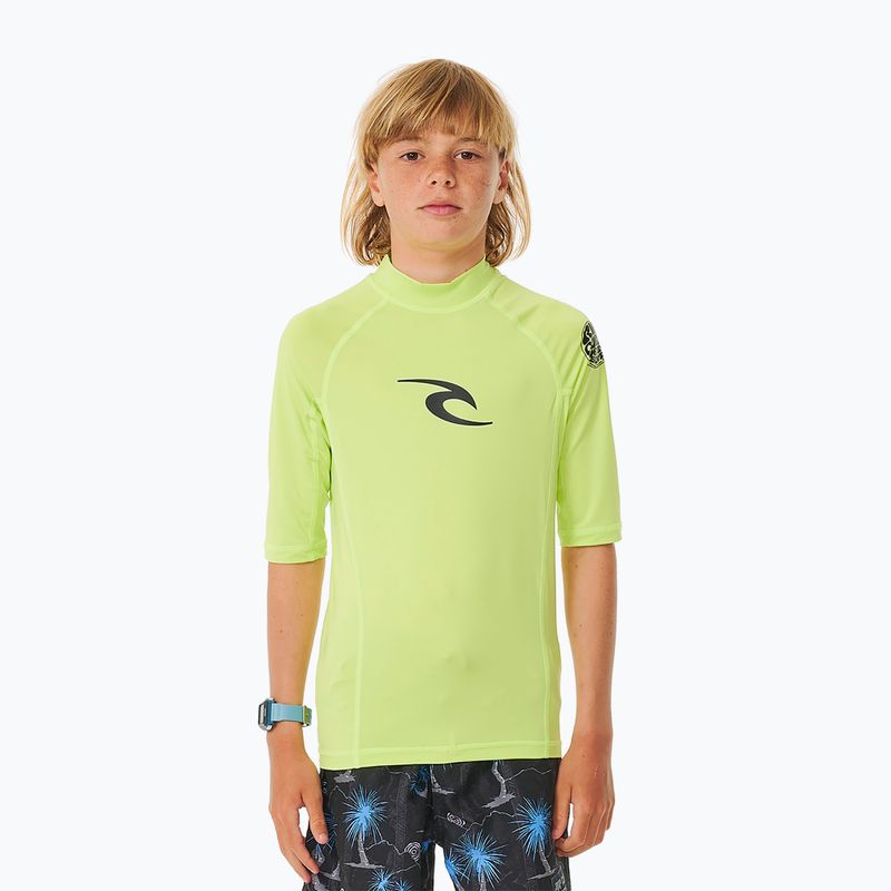 Tricou de înot pentru copii Rip Curl Brand Wave UPF Rash Vest lime