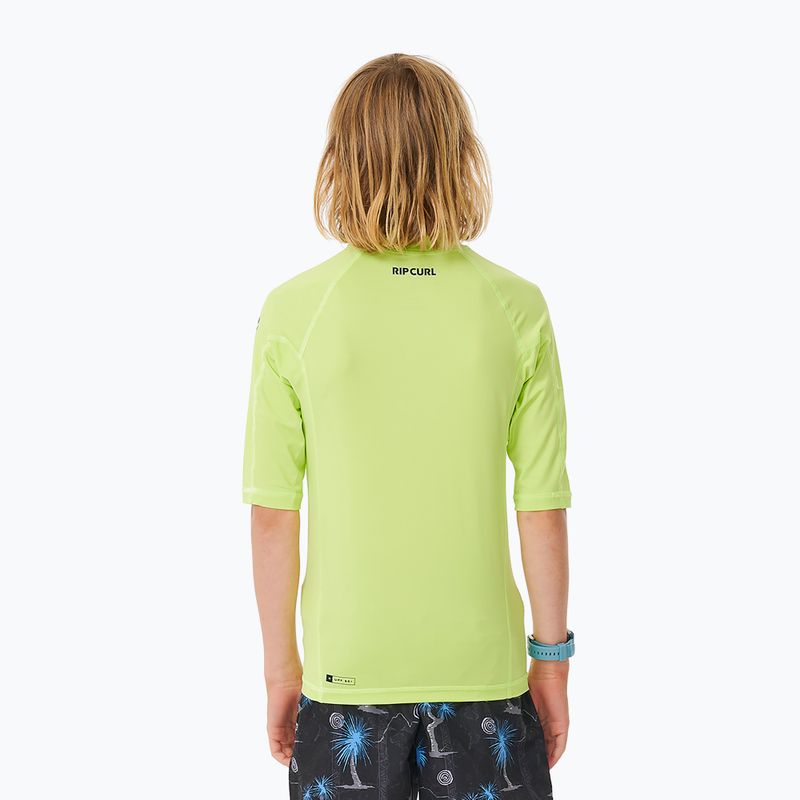 Tricou de înot pentru copii Rip Curl Brand Wave UPF Rash Vest lime 3