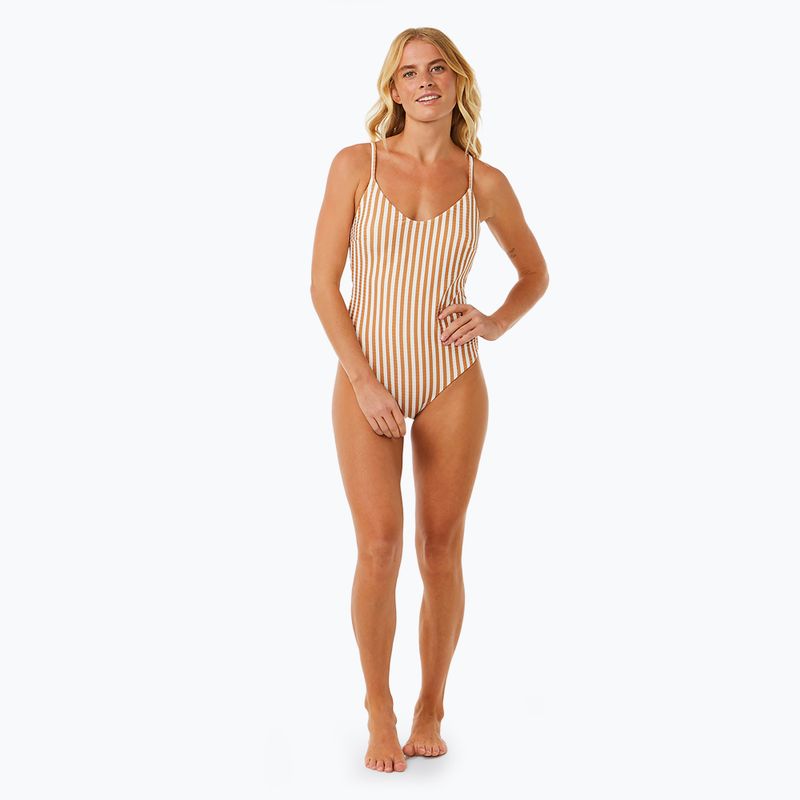 Costum de baie dintr-o bucată pentru femei Rip Curl Premium Cheeky light brown 6