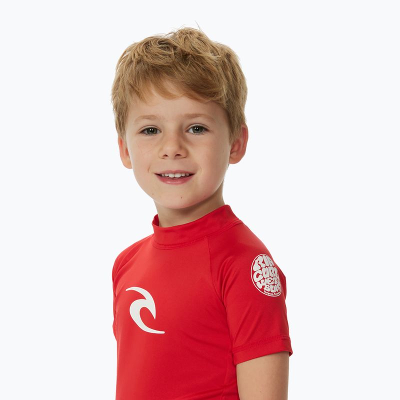Tricou de înot pentru copii  Rip Curl Brand Wave UPF red 4