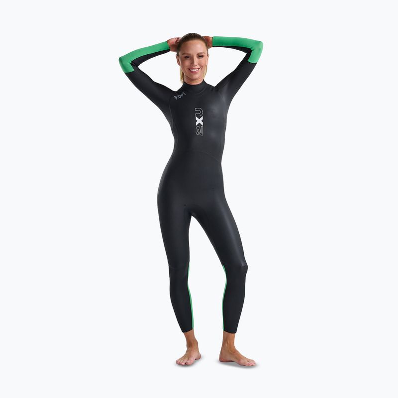 Costum de neopren de triatlon pentru femei 2XU Propel Openwater black/bright green 3