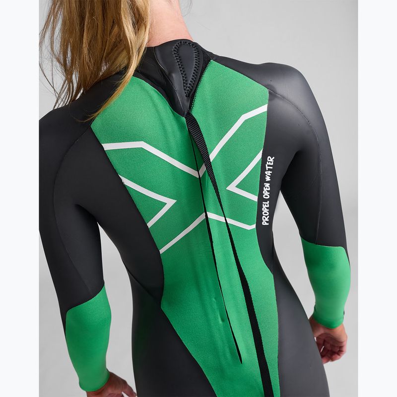 Costum de neopren de triatlon pentru femei 2XU Propel Openwater black/bright green 7