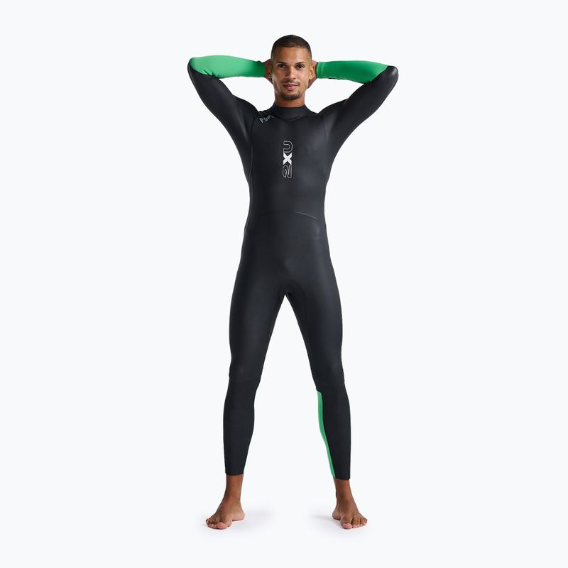 Costum de triatlon pentru bărbați 2XU Propel Openwater black/bright green 3